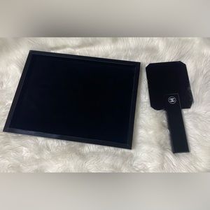 Chanel  Cosmetic Tray & Hand Held Mirror